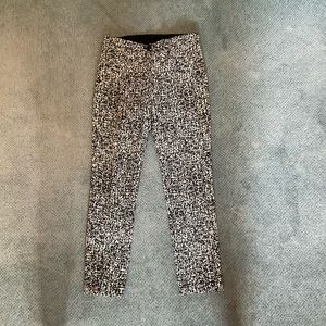 Pinko White and Black Printed Jersey Pants with Elastic Waist